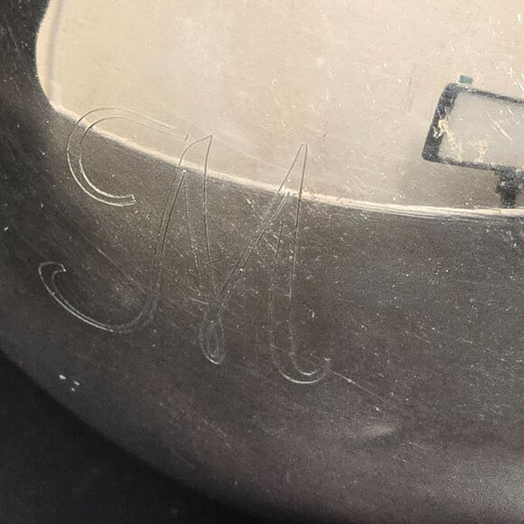 Vintage Silver-Plated Teapot Handle & Spout Monogrammed "M" Ball Footed DH1342 - Picture 5 of 7